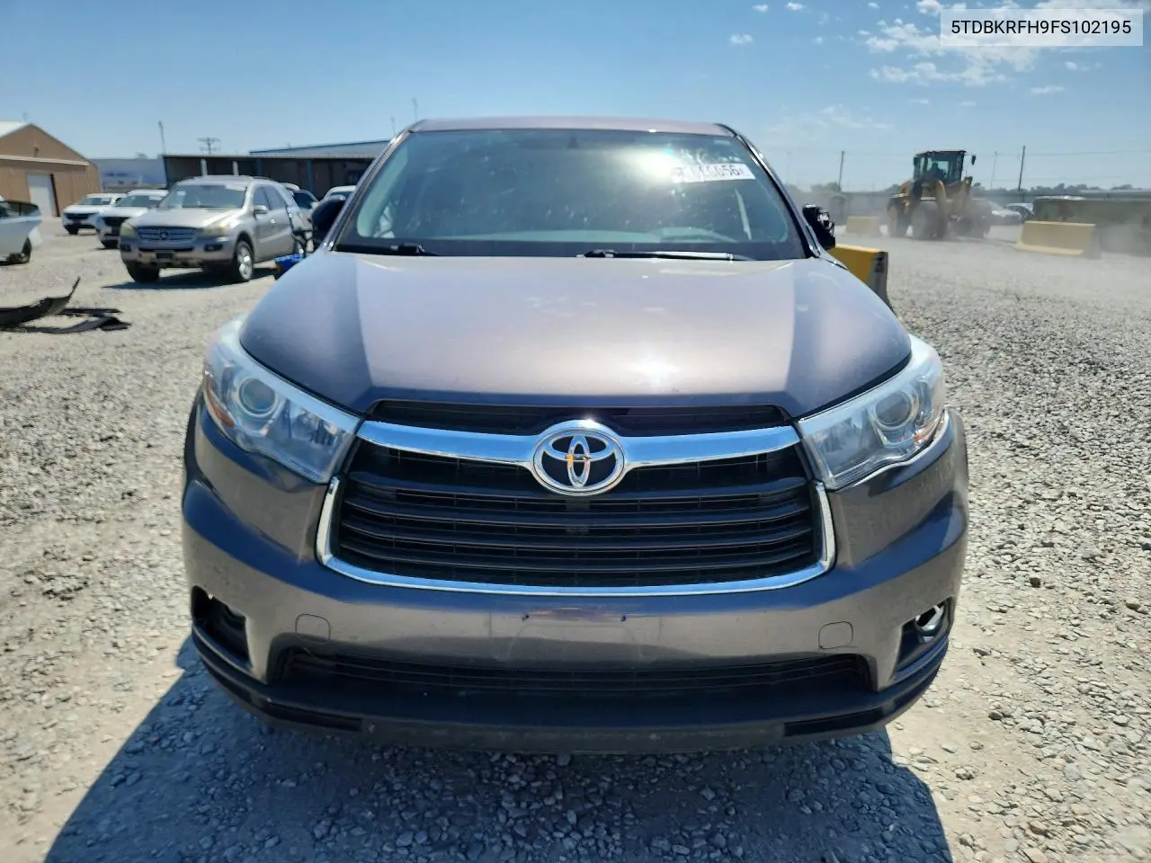 2015 Toyota Highlander Le Plus VIN: 5TDBKRFH9FS102195 Lot: 61880056