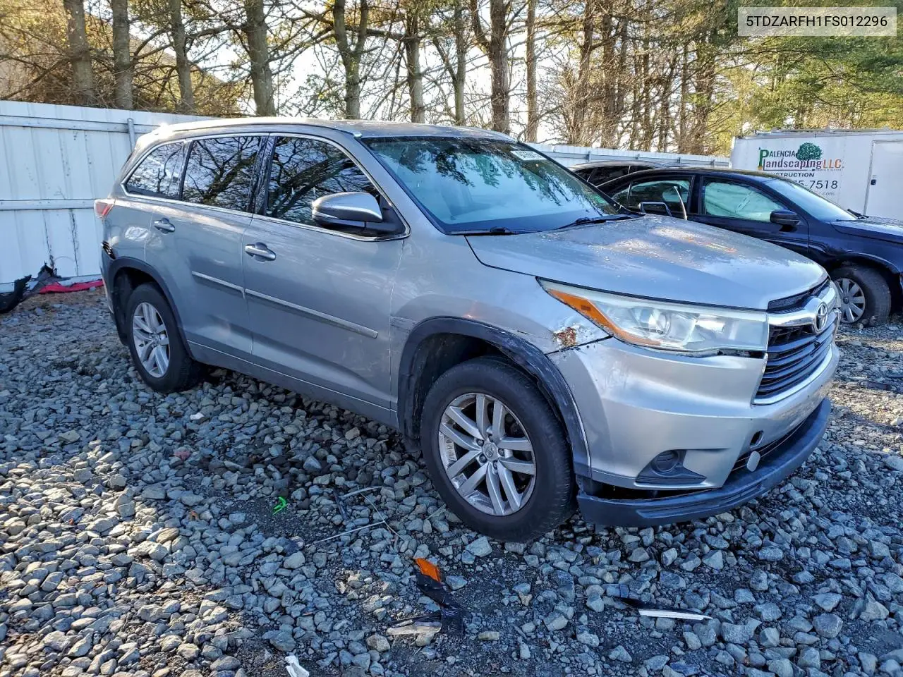 5TDZARFH1FS012296 2015 Toyota Highlander Le