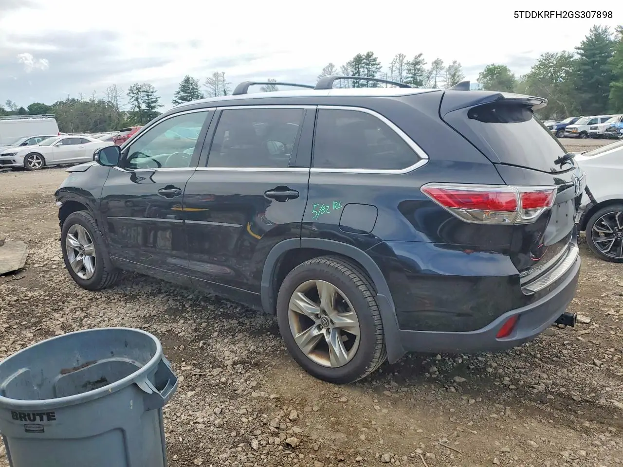 2016 Toyota Highlander Limited VIN: 5TDDKRFH2GS307898 Lot: 57079336