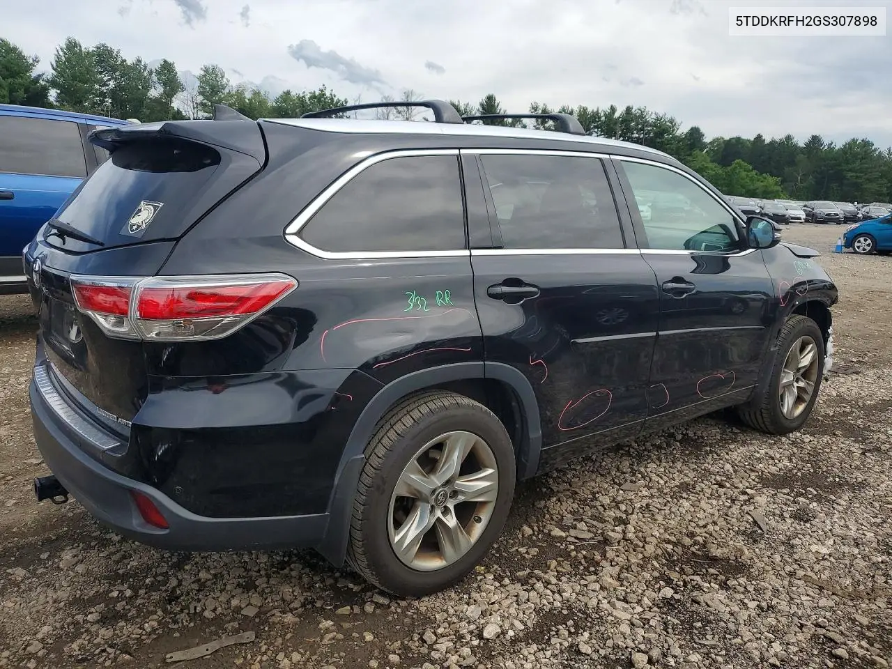2016 Toyota Highlander Limited VIN: 5TDDKRFH2GS307898 Lot: 57079336