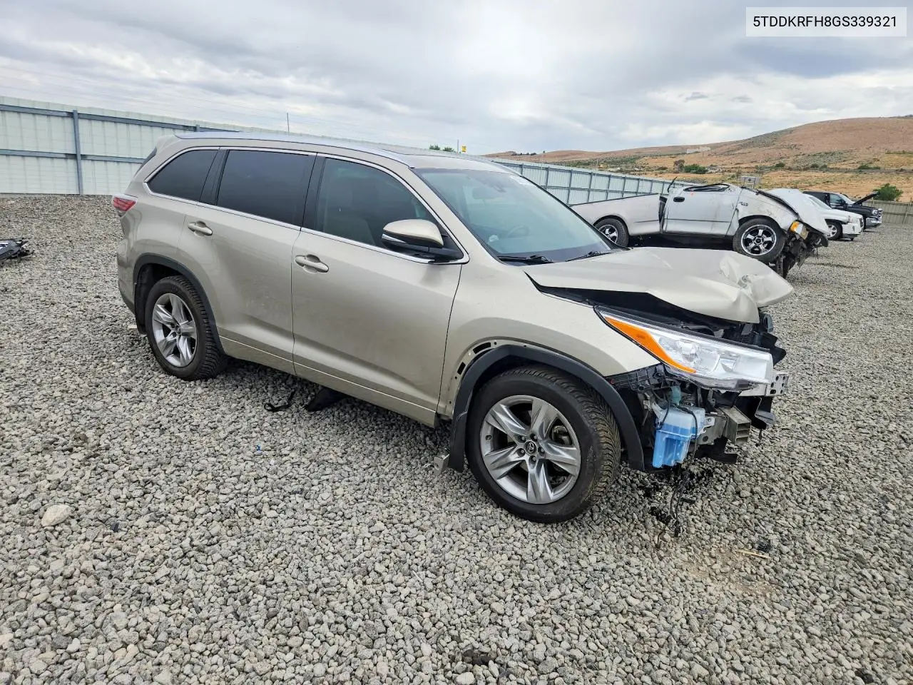 2016 Toyota Highlander Limited Platinum VIN: 5TDDKRFH8GS339321 Lot: 60618796