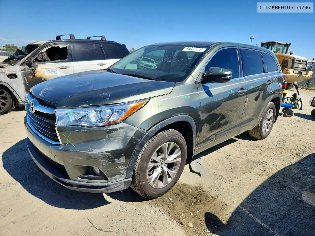 2016 Toyota Highlander Le Plus VIN: 5TDZKRFH1GS171236 Lot: 61033986