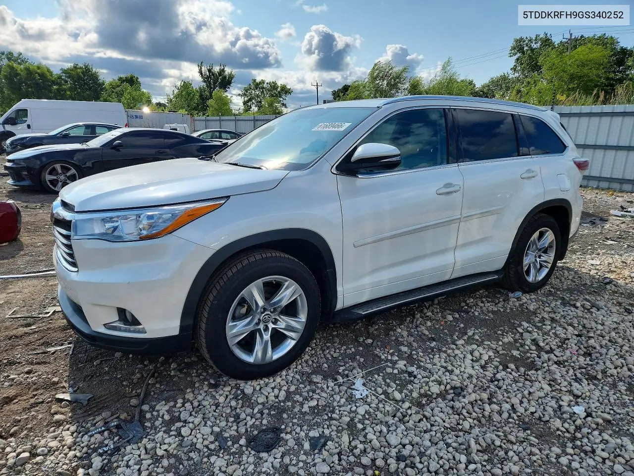 2016 Toyota Highlander Limited Platinum VIN: 5TDDKRFH9GS340252 Lot: 61689466