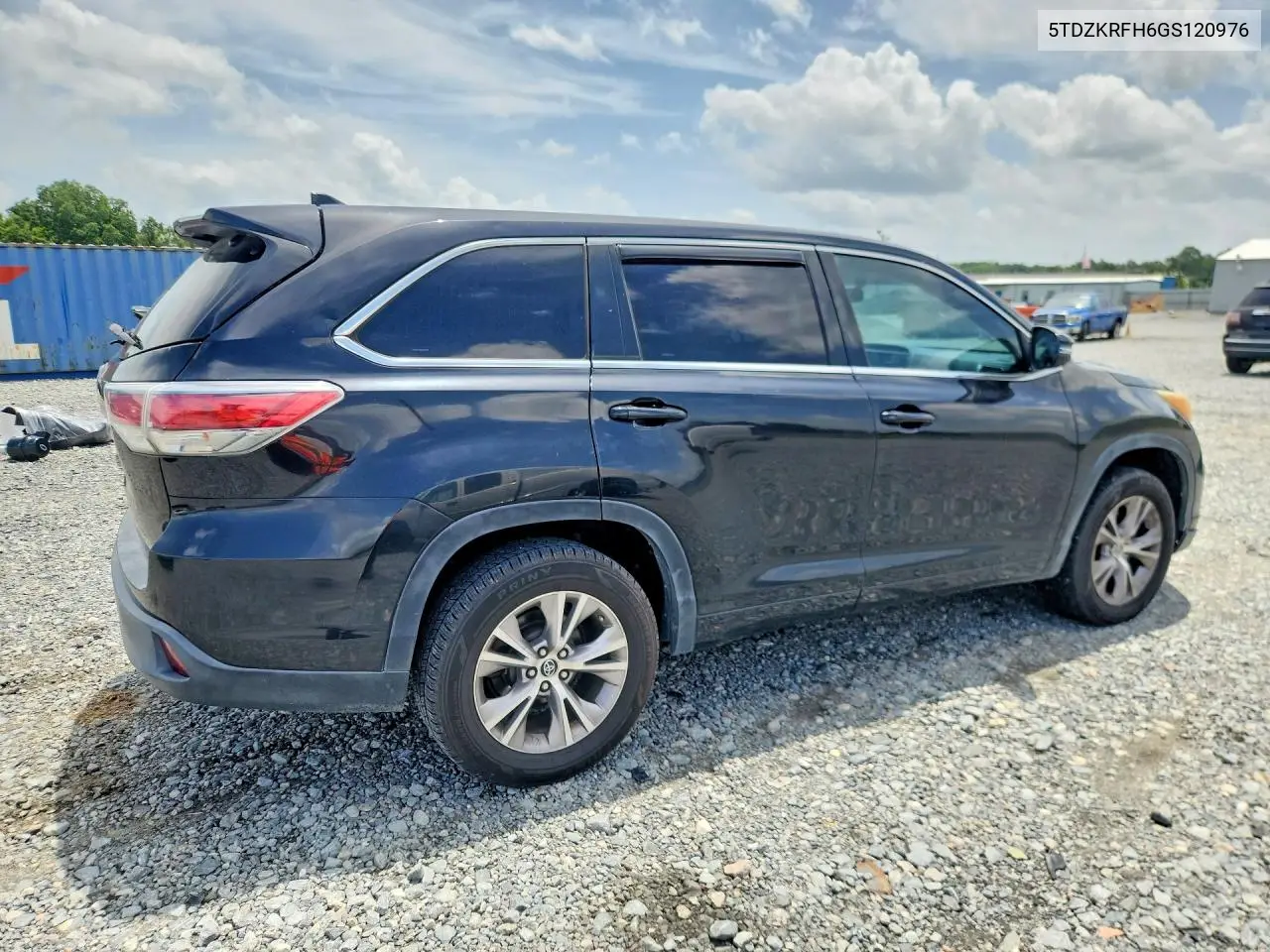 2016 Toyota Highlander Le Plus VIN: 5TDZKRFH6GS120976 Lot: 62385216
