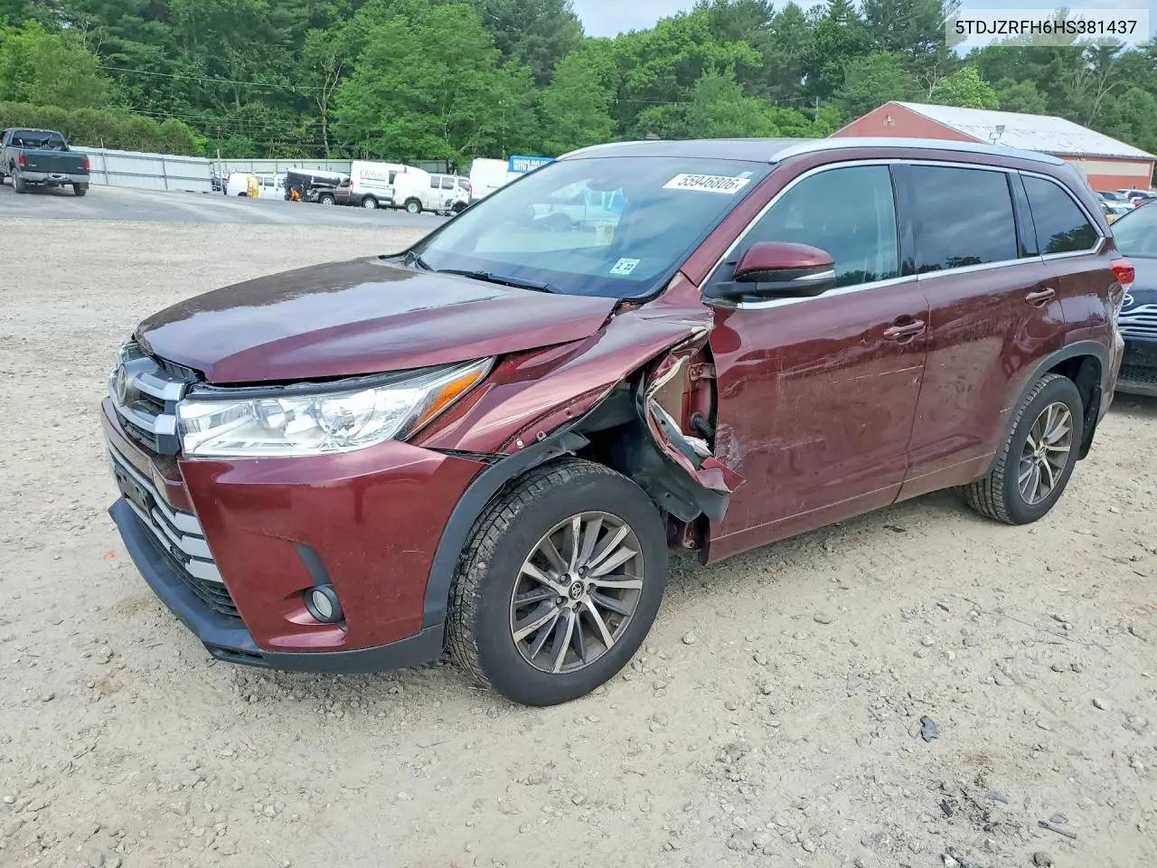 2017 Toyota Highlander Xle VIN: 5TDJZRFH6HS381437 Lot: 55946806
