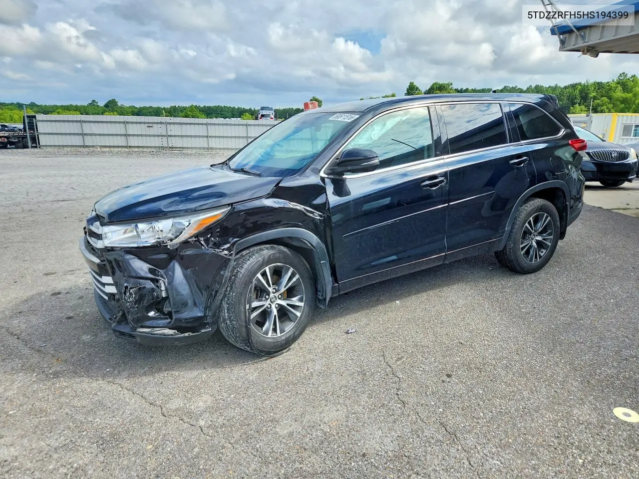 2017 Toyota Highlander Le Plus VIN: 5TDZZRFH5HS194399 Lot: 60611516