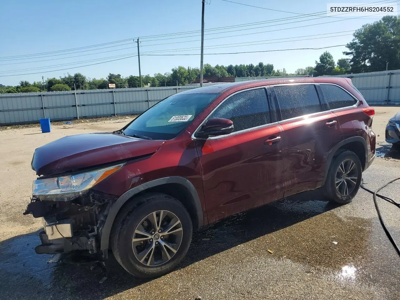 2017 Toyota Highlander Le Plus VIN: 5TDZZRFH6HS204552 Lot: 61800636