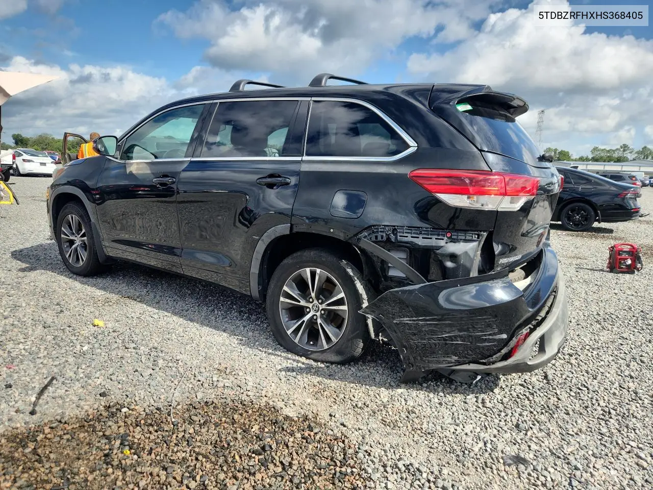 2017 Toyota Highlander Le VIN: 5TDBZRFHXHS368405 Lot: 61942186