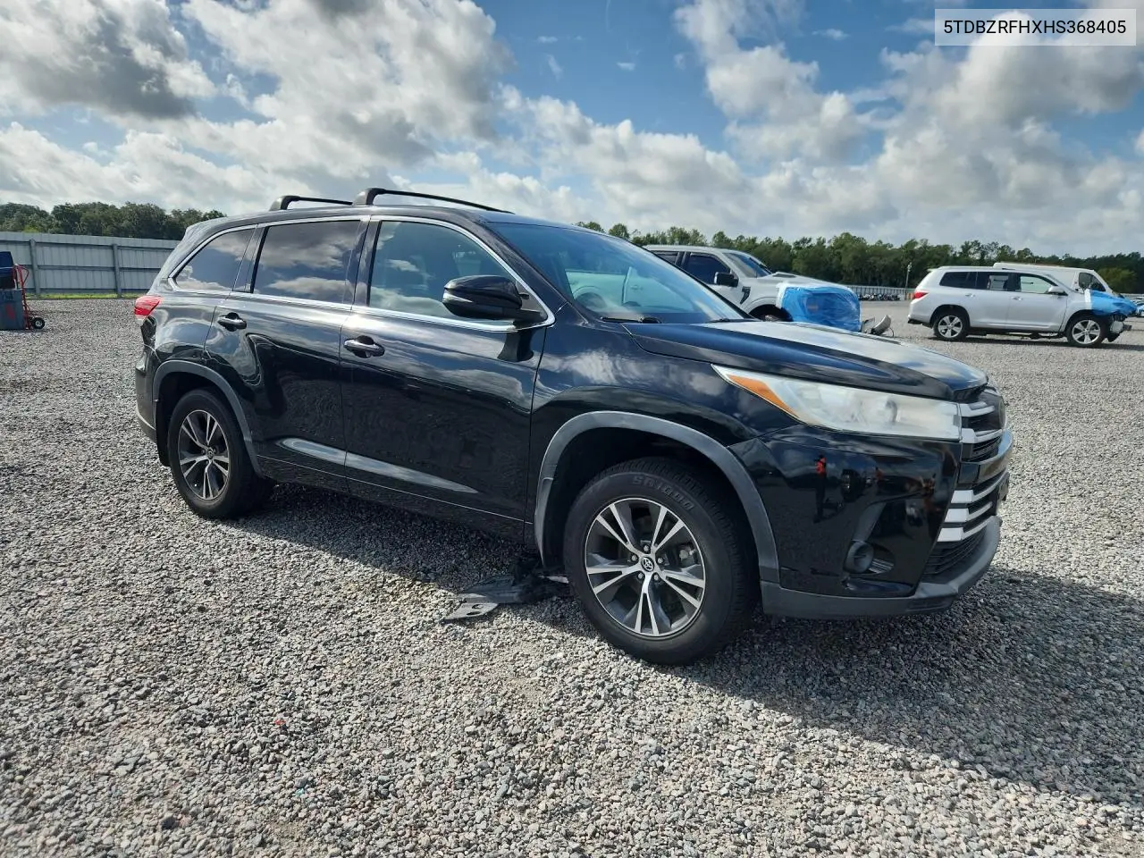 2017 Toyota Highlander Le VIN: 5TDBZRFHXHS368405 Lot: 61942186