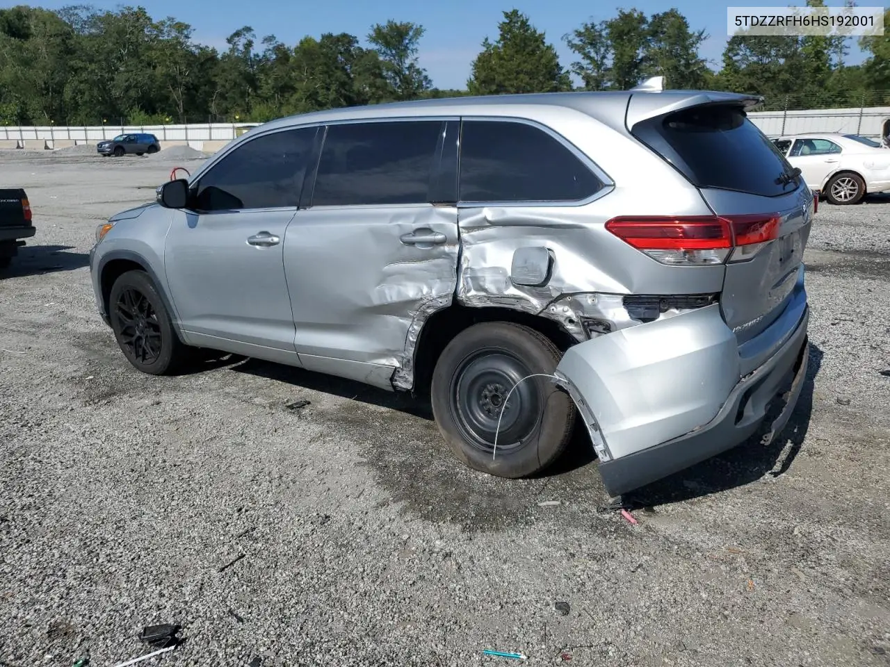 5TDZZRFH6HS192001 2017 Toyota Highlander Le Plus