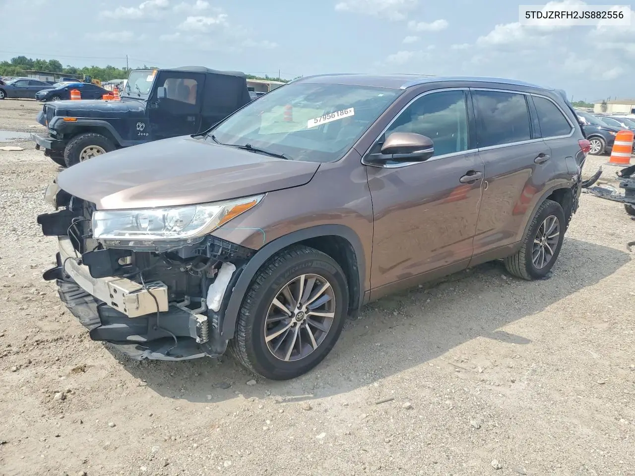 2018 Toyota Highlander Xle VIN: 5TDJZRFH2JS882556 Lot: 57956186
