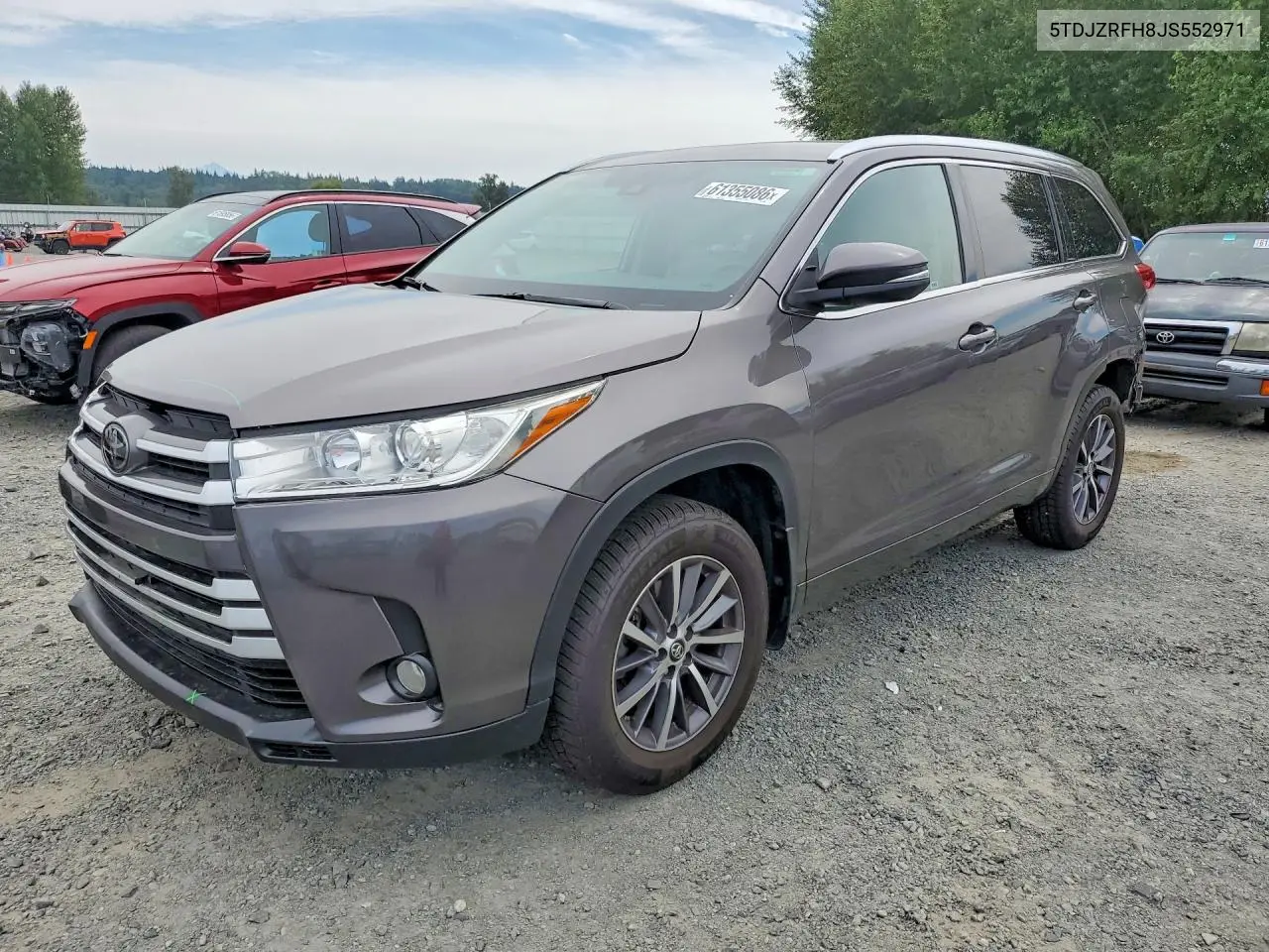 2018 Toyota Highlander Xle VIN: 5TDJZRFH8JS552971 Lot: 61355086