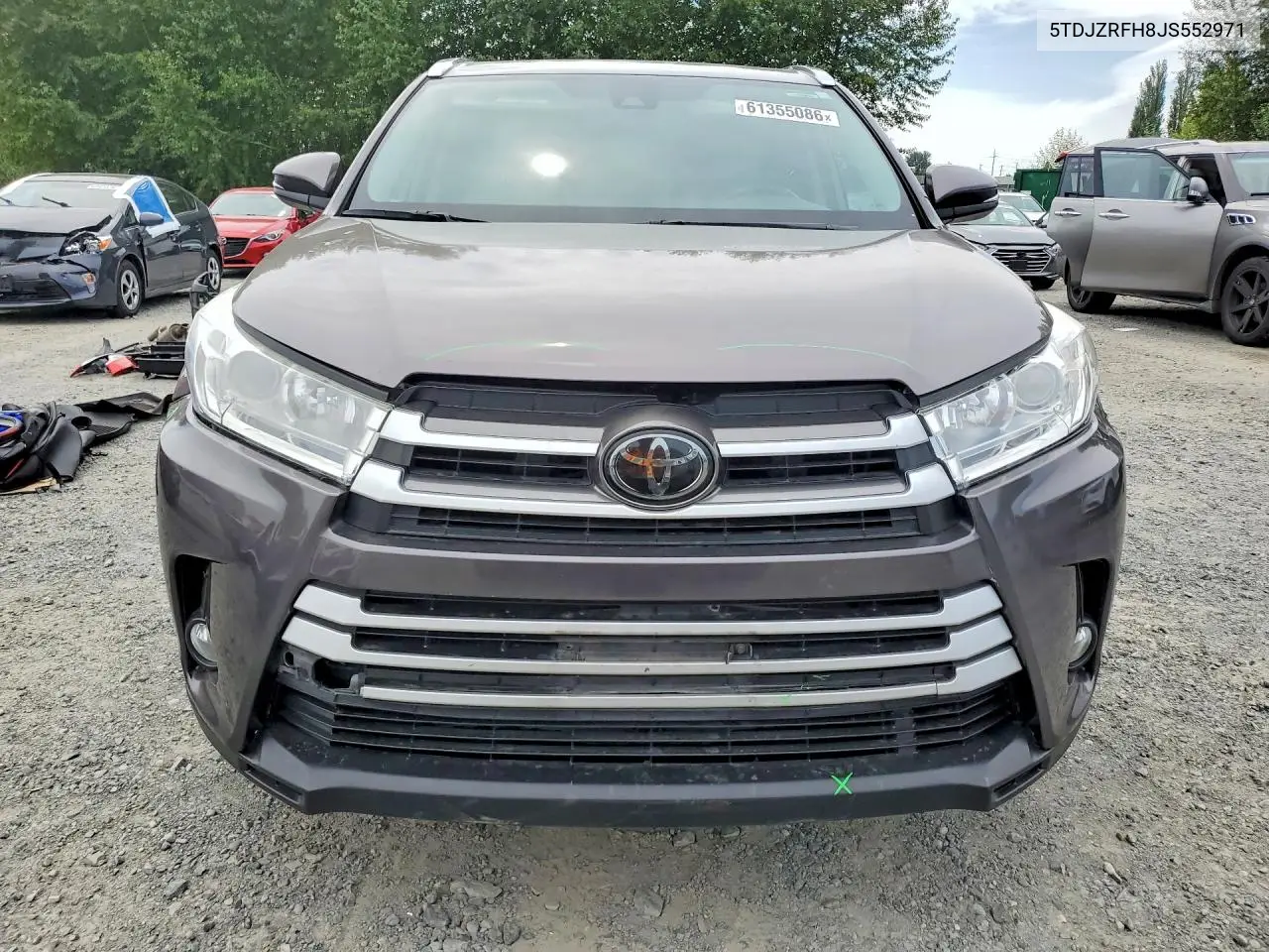 2018 Toyota Highlander Xle VIN: 5TDJZRFH8JS552971 Lot: 61355086