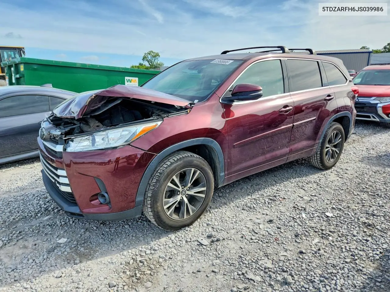 2018 Toyota Highlander Le VIN: 5TDZARFH6JS039986 Lot: 61968666