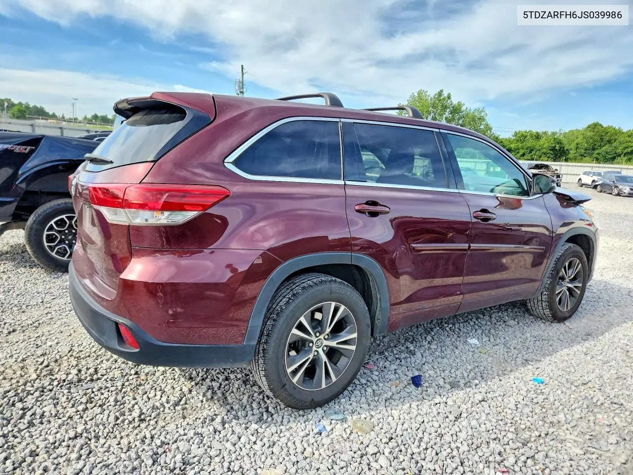 2018 Toyota Highlander Le VIN: 5TDZARFH6JS039986 Lot: 61968666