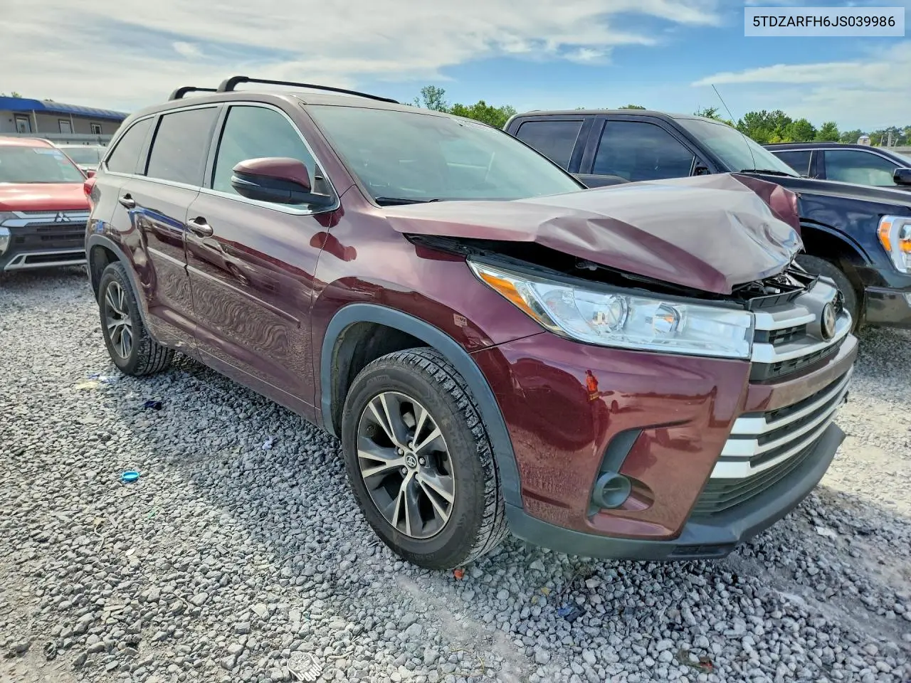 2018 Toyota Highlander Le VIN: 5TDZARFH6JS039986 Lot: 61968666