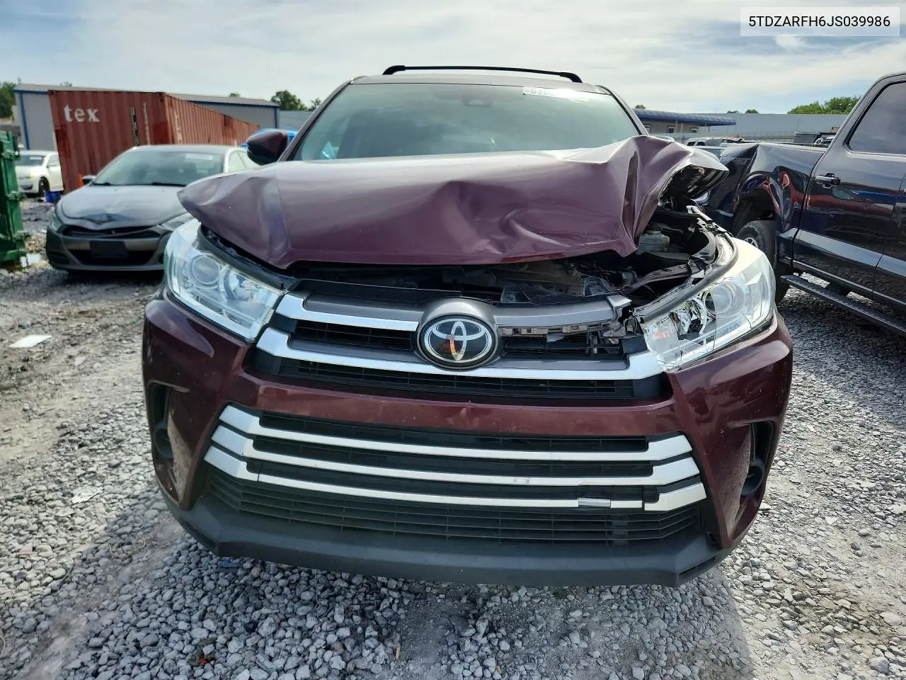 2018 Toyota Highlander Le VIN: 5TDZARFH6JS039986 Lot: 61968666