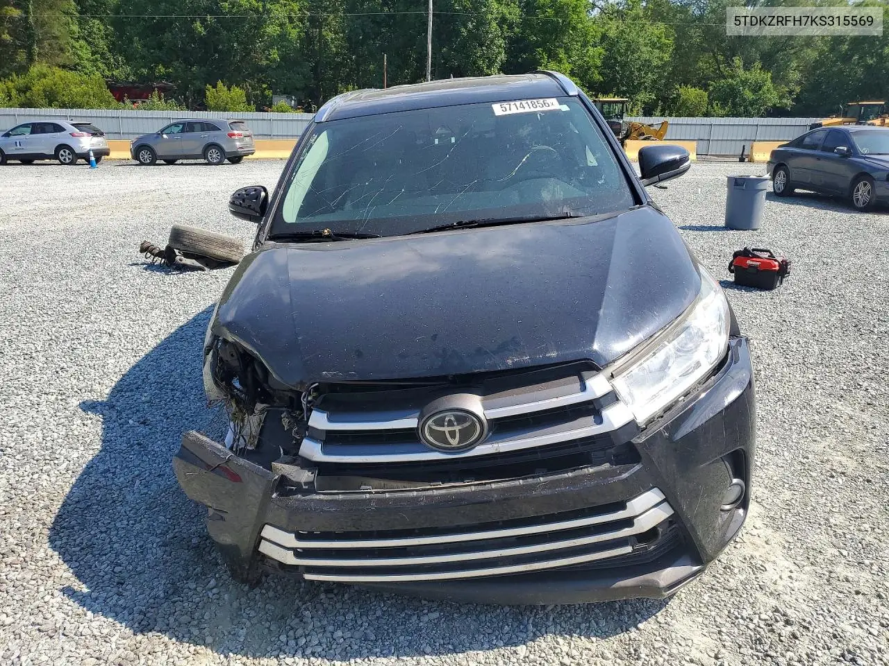 2019 Toyota Highlander Xle VIN: 5TDKZRFH7KS315569 Lot: 57141856
