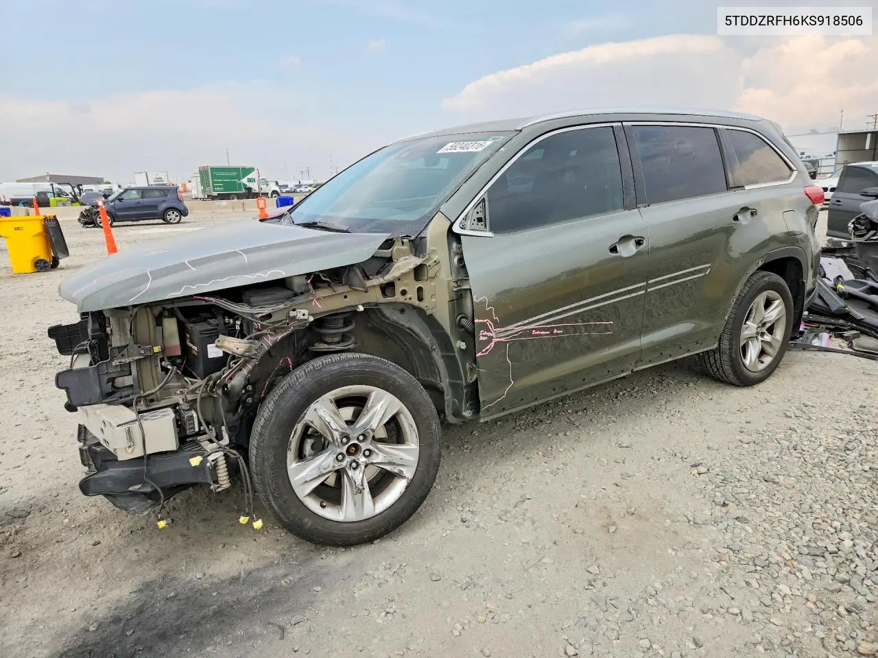 2019 Toyota Highlander Limited VIN: 5TDDZRFH6KS918506 Lot: 58240316