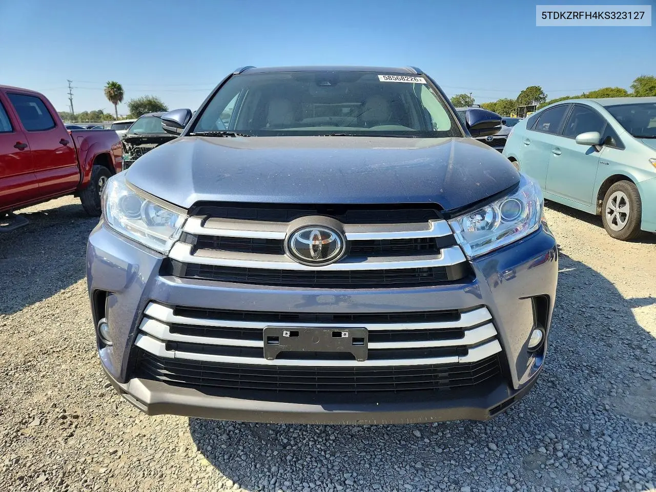 2019 Toyota Highlander Xle VIN: 5TDKZRFH4KS323127 Lot: 58568226