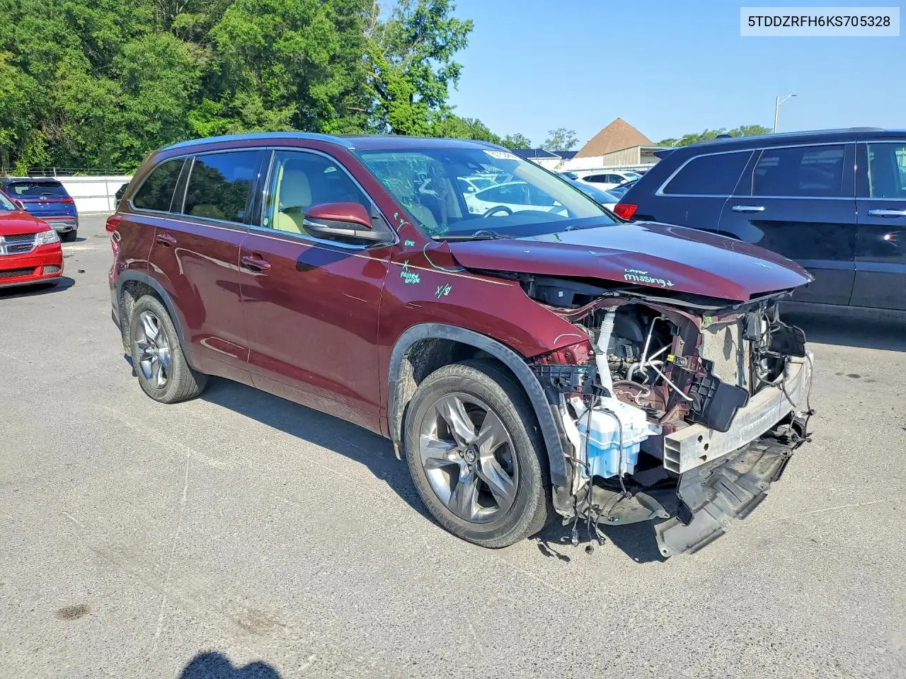 2019 Toyota Highlander Limited Platinum VIN: 5TDDZRFH6KS705328 Lot: 60752486