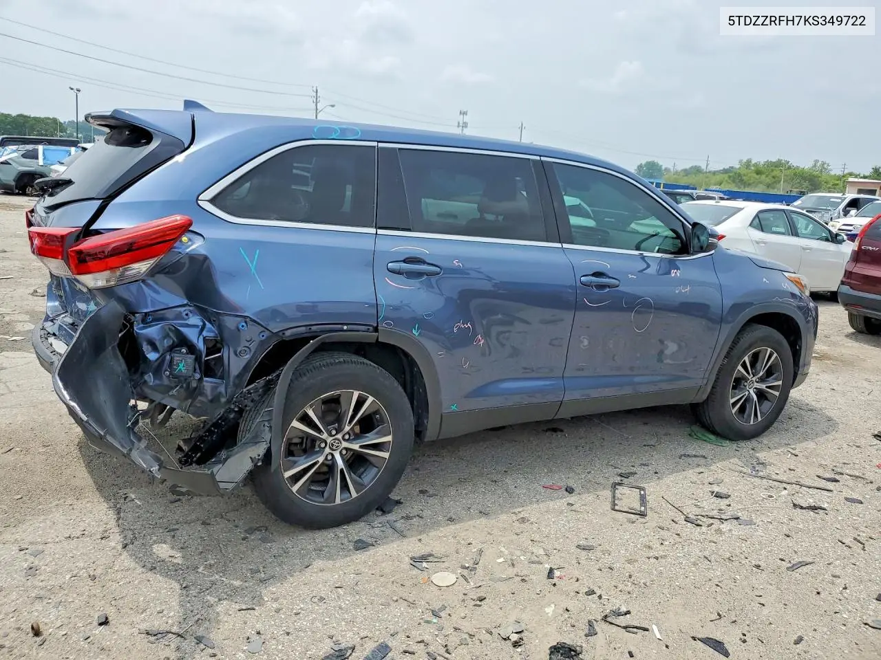 2019 Toyota Highlander Le Plus VIN: 5TDZZRFH7KS349722 Lot: 61015846
