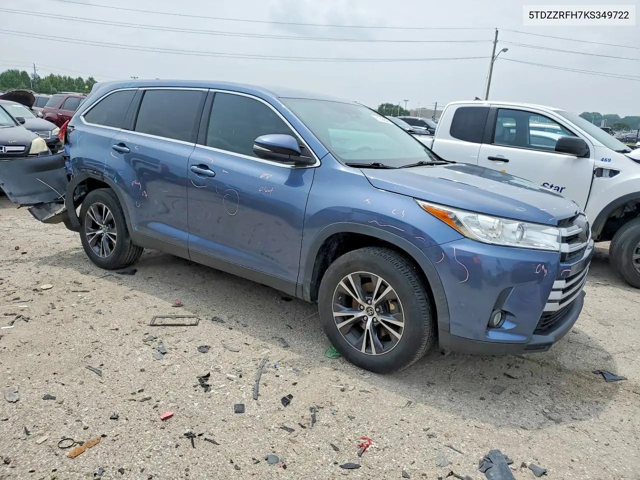 2019 Toyota Highlander Le Plus VIN: 5TDZZRFH7KS349722 Lot: 61015846