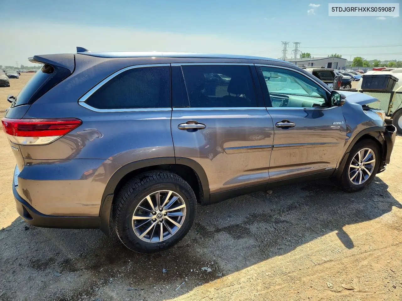 2019 Toyota Highlander Hybrid Xle VIN: 5TDJGRFHXKS059087 Lot: 61090596
