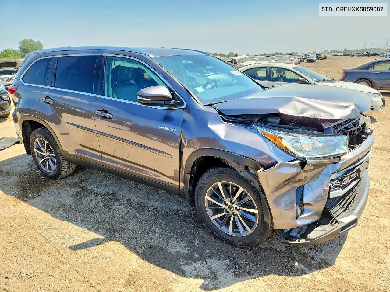 2019 Toyota Highlander Hybrid Xle VIN: 5TDJGRFHXKS059087 Lot: 61090596