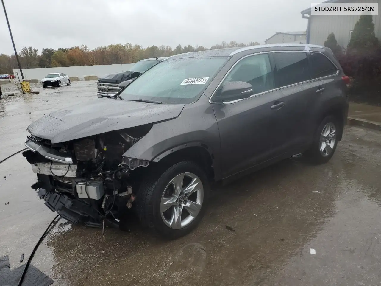5TDDZRFH5KS725439 2019 Toyota Highlander Limited