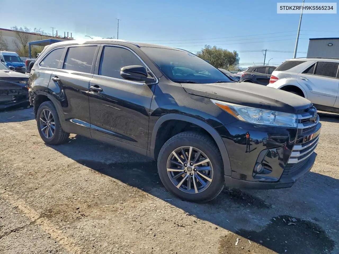 5TDKZRFH9KS565234 2019 Toyota Highlander Se