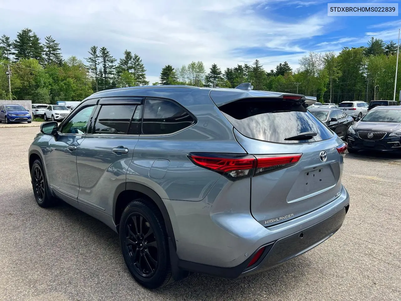 2021 Toyota Highlander Hybrid Limited VIN: 5TDXBRCH0MS022839 Lot: 55098656