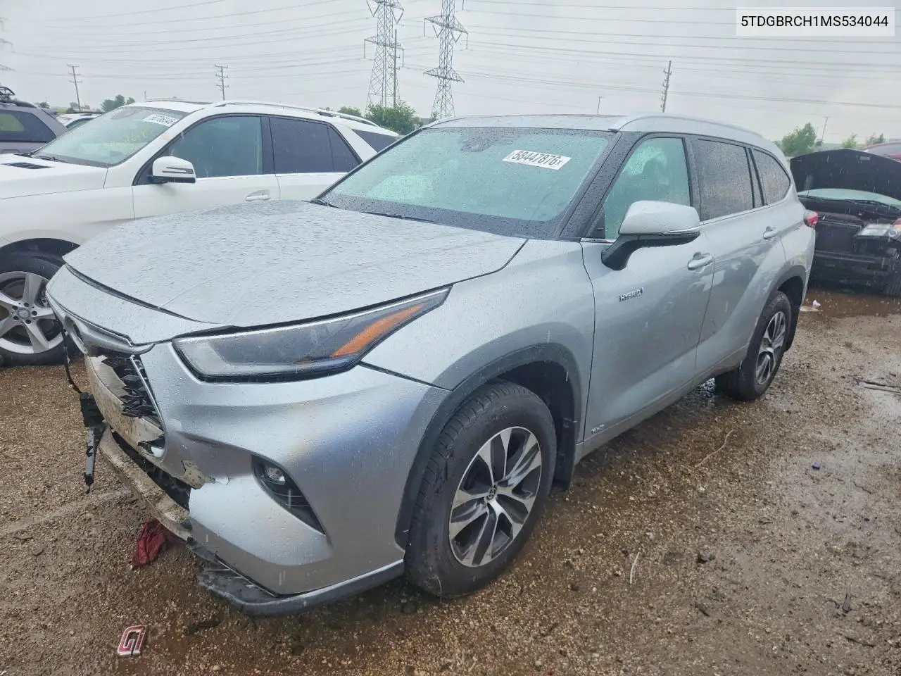 2021 Toyota Highlander Hybrid Xle VIN: 5TDGBRCH1MS534044 Lot: 58447876