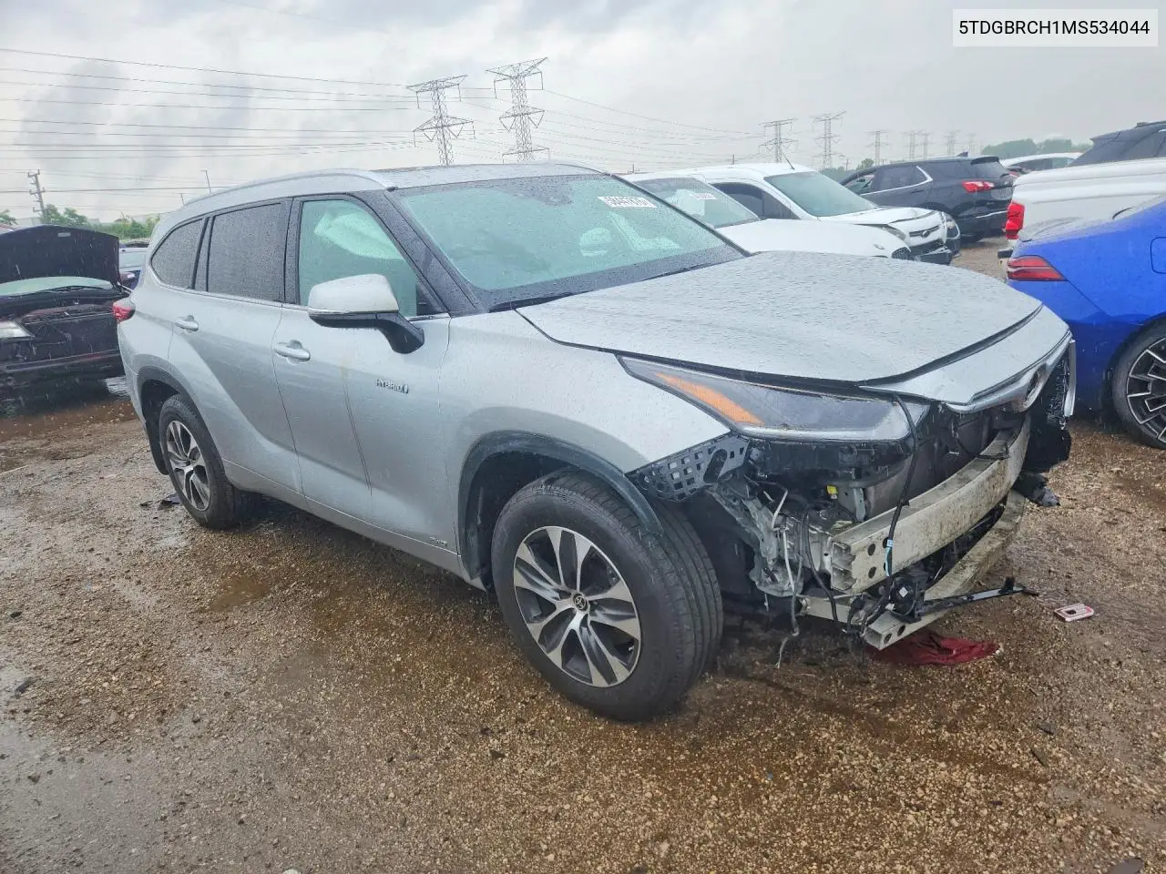 2021 Toyota Highlander Hybrid Xle VIN: 5TDGBRCH1MS534044 Lot: 58447876