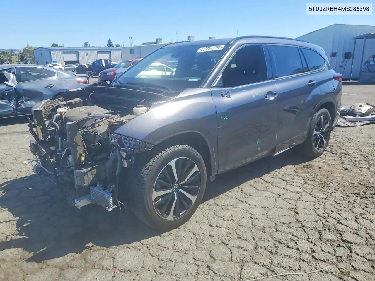 2021 Toyota Highlander Xse VIN: 5TDJZRBH4MS086398 Lot: 58792756
