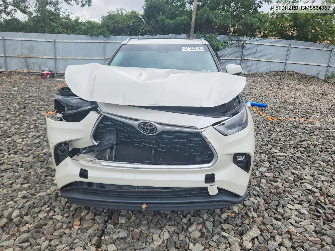 2021 Toyota Highlander Xle VIN: 5TDHZRBH3MS534967 Lot: 61436796