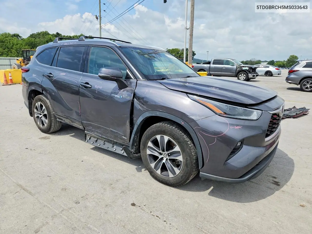 2021 Toyota Highlander Hybrid Xle VIN: 5TDGBRCH5MS033643 Lot: 61610866