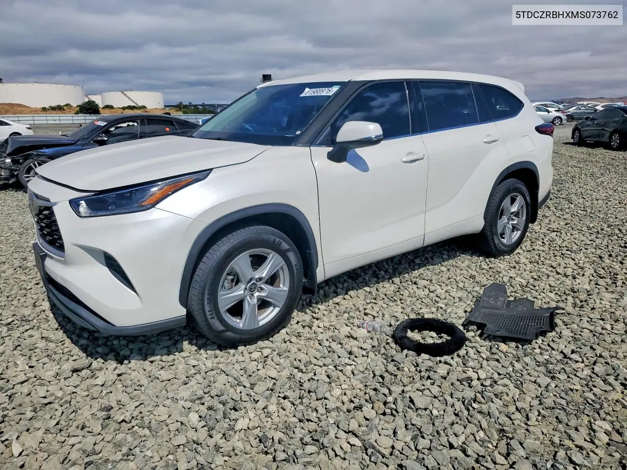 2021 Toyota Highlander L VIN: 5TDCZRBHXMS073762 Lot: 61988976
