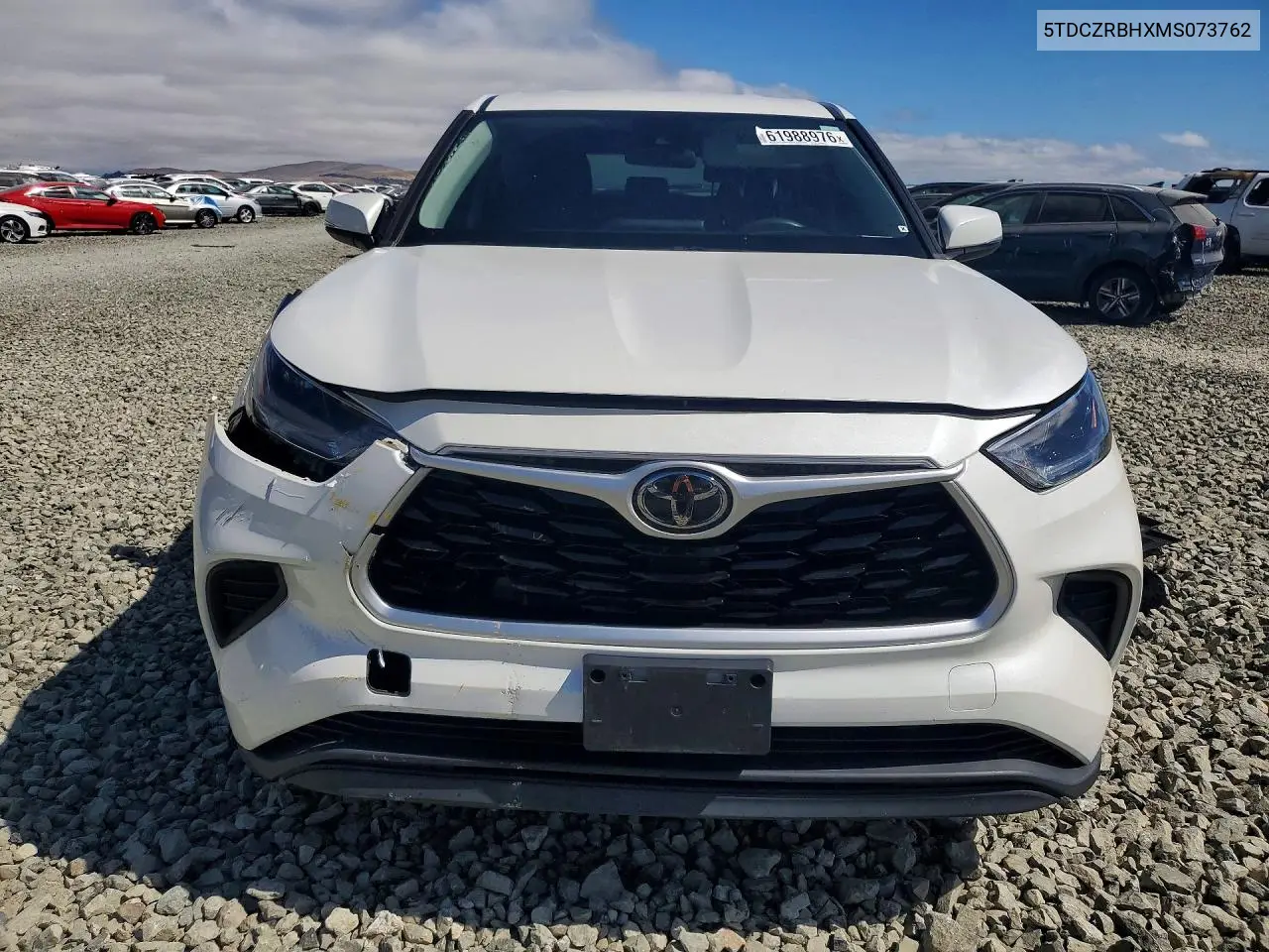 2021 Toyota Highlander L VIN: 5TDCZRBHXMS073762 Lot: 61988976
