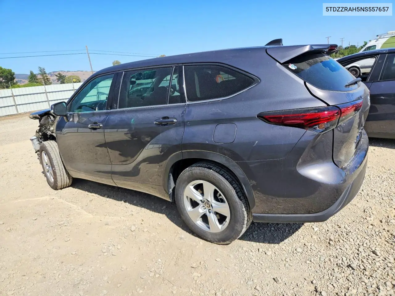 2022 Toyota Highlander Le VIN: 5TDZZRAH5NS557657 Lot: 57253526