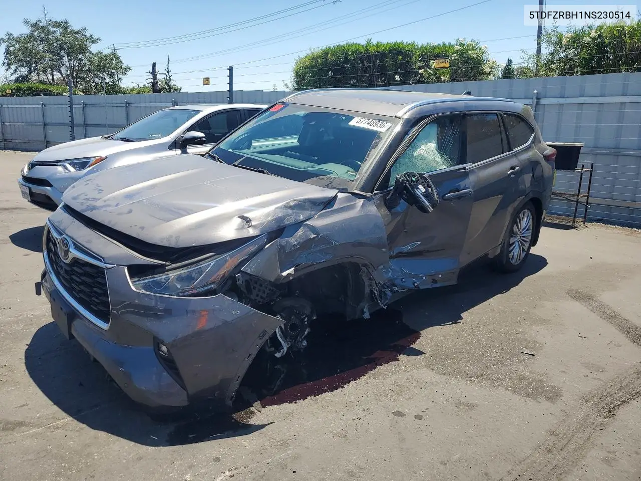 2022 Toyota Highlander Platinum VIN: 5TDFZRBH1NS230514 Lot: 57748936
