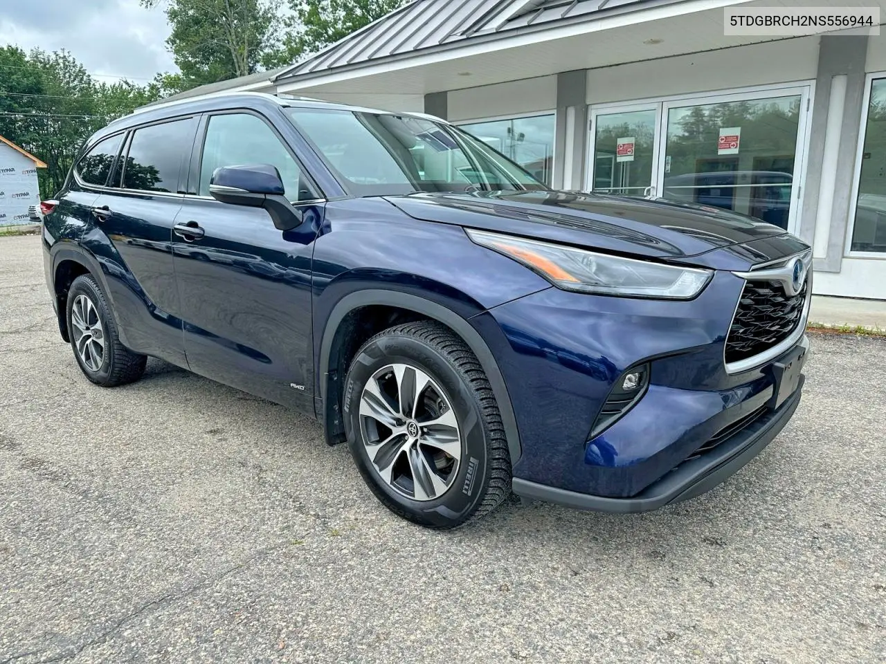 2022 Toyota Highlander Hybrid Xle VIN: 5TDGBRCH2NS556944 Lot: 58985326
