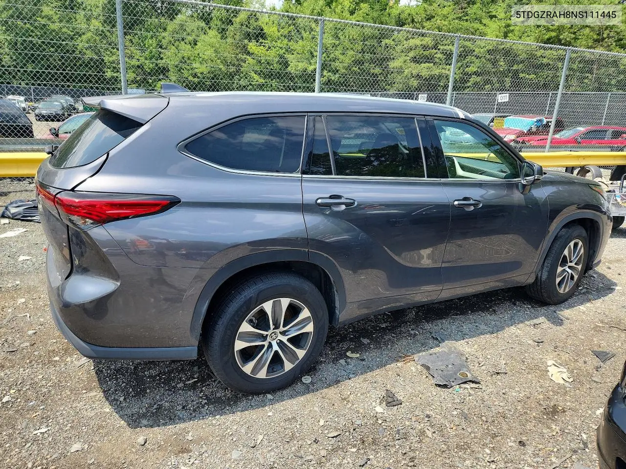 2022 Toyota Highlander Xle VIN: 5TDGZRAH8NS111445 Lot: 60663776