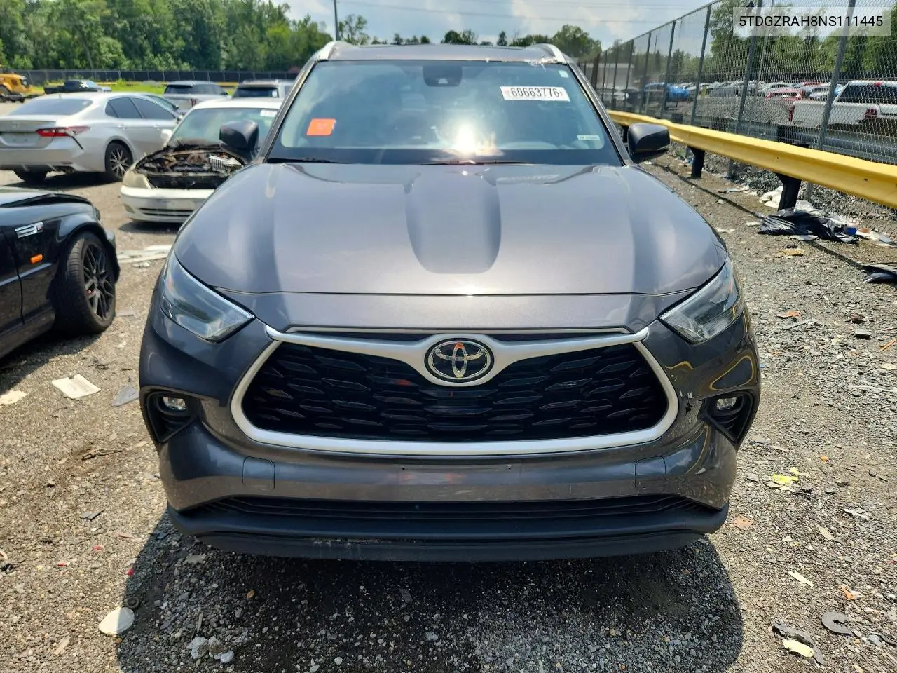 2022 Toyota Highlander Xle VIN: 5TDGZRAH8NS111445 Lot: 60663776