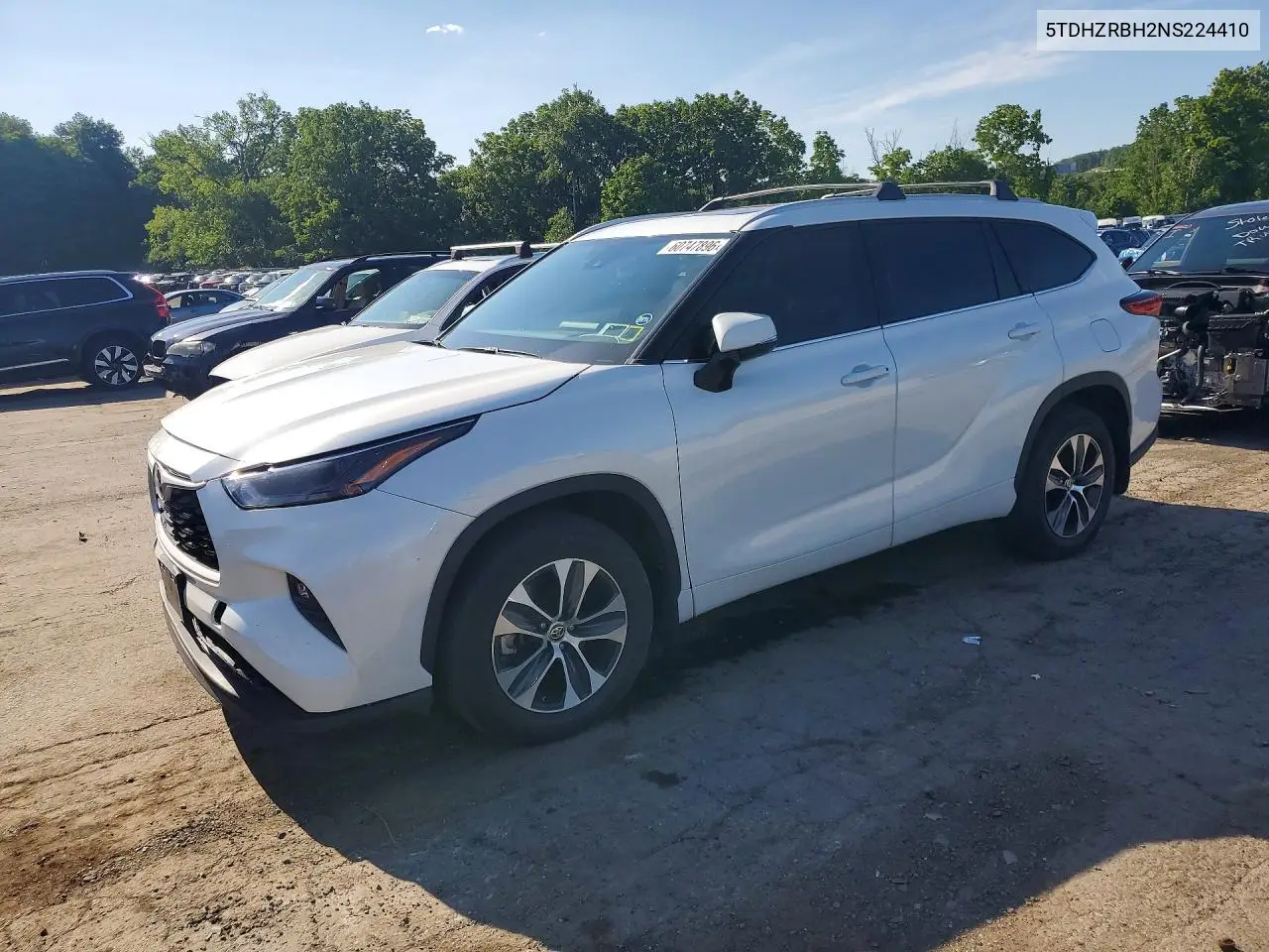 2022 Toyota Highlander Xle VIN: 5TDHZRBH2NS224410 Lot: 60747896