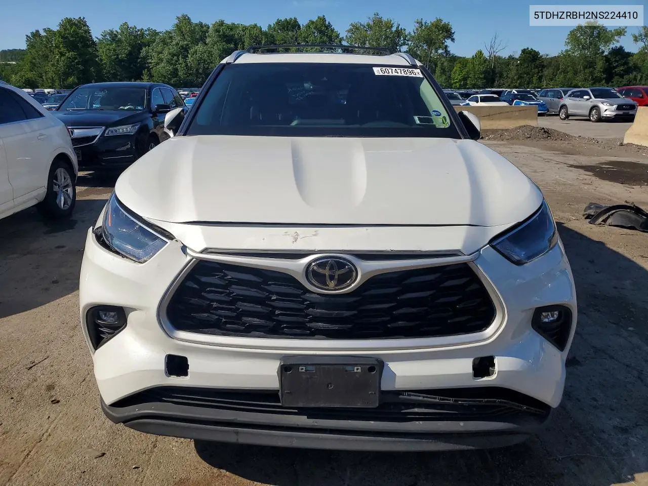 2022 Toyota Highlander Xle VIN: 5TDHZRBH2NS224410 Lot: 60747896