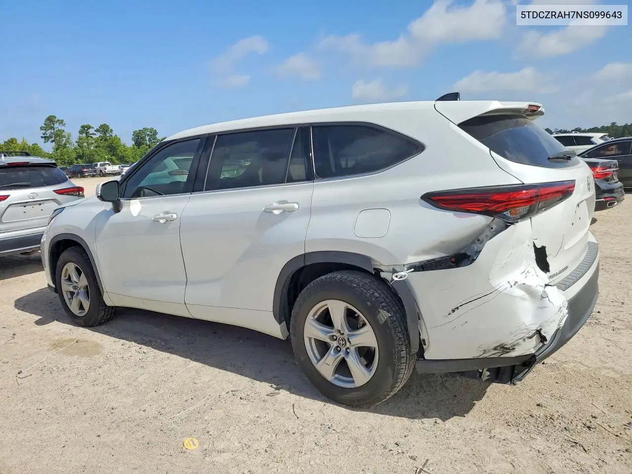 2022 Toyota Highlander L VIN: 5TDCZRAH7NS099643 Lot: 61002776