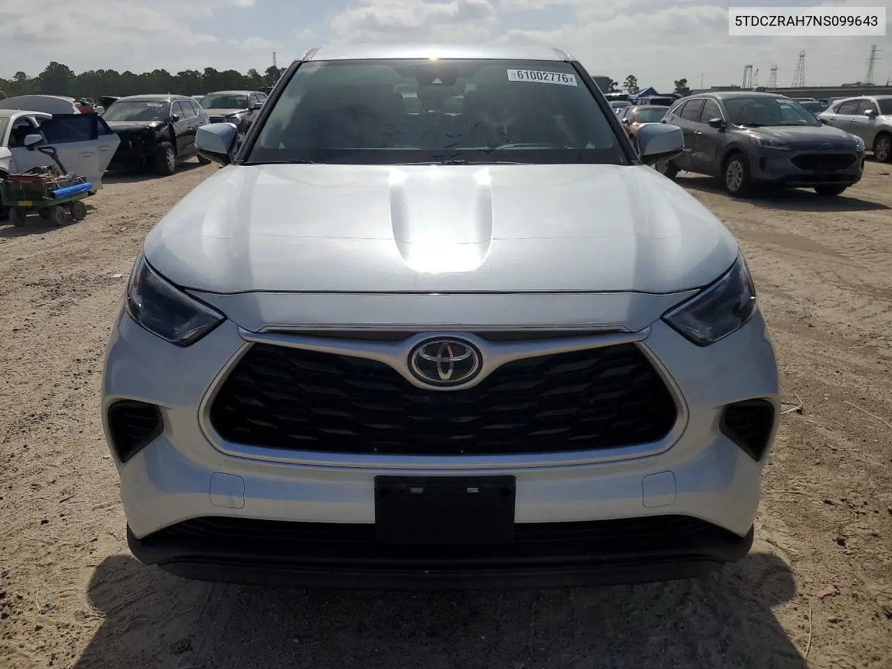 2022 Toyota Highlander L VIN: 5TDCZRAH7NS099643 Lot: 61002776