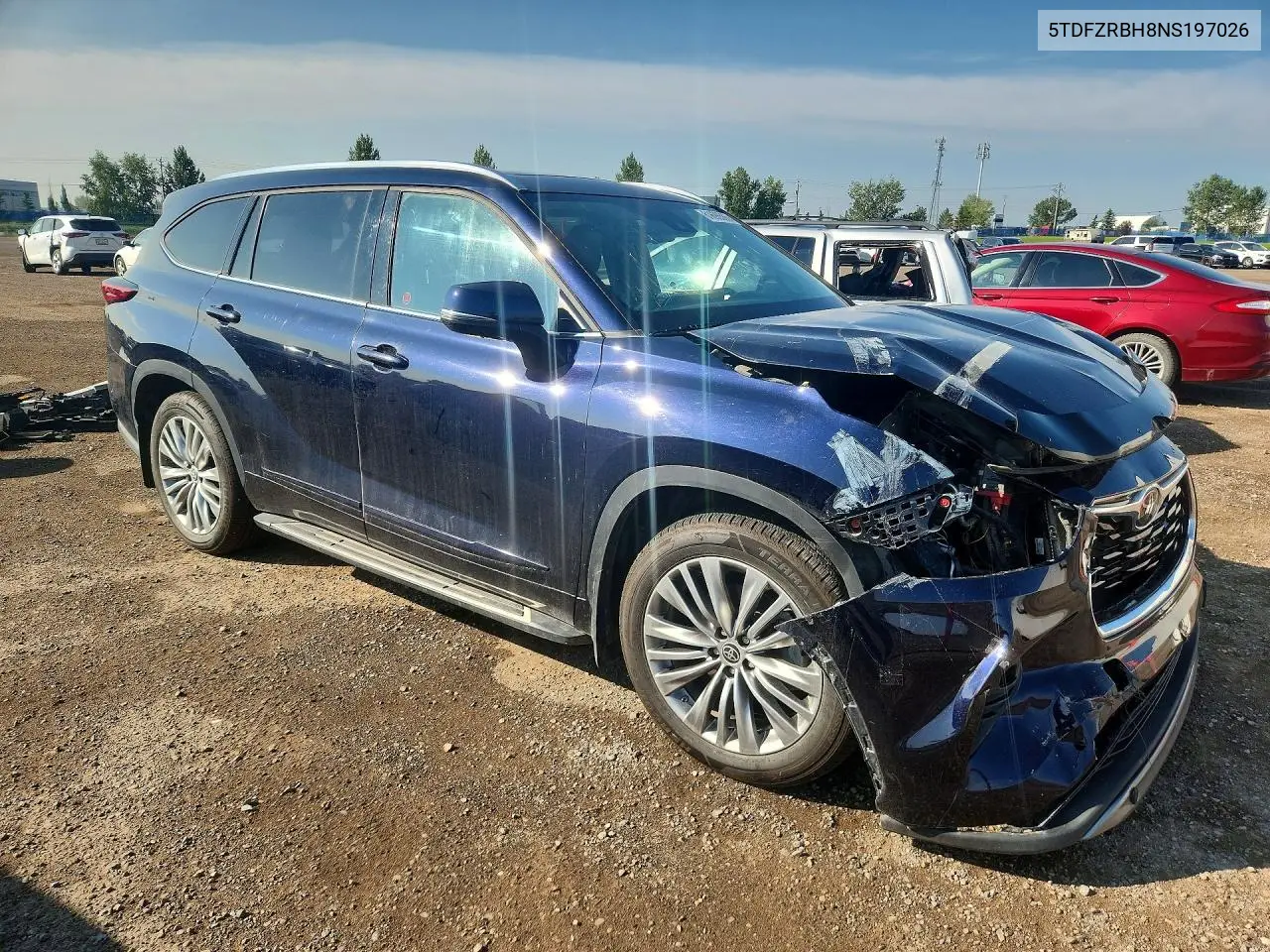 2022 Toyota Highlander Platinum VIN: 5TDFZRBH8NS197026 Lot: 61696566