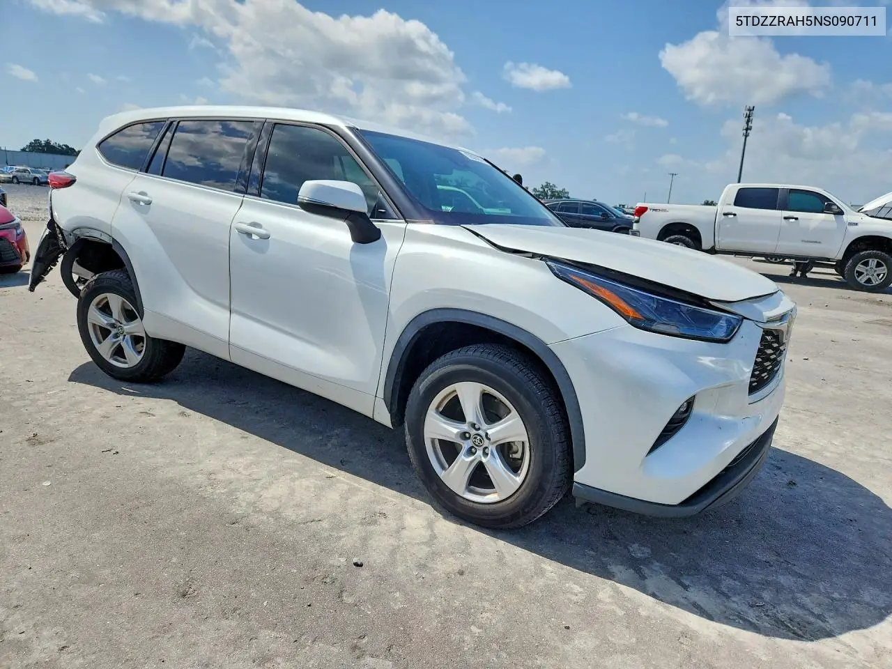 2022 Toyota Highlander Le VIN: 5TDZZRAH5NS090711 Lot: 62063976